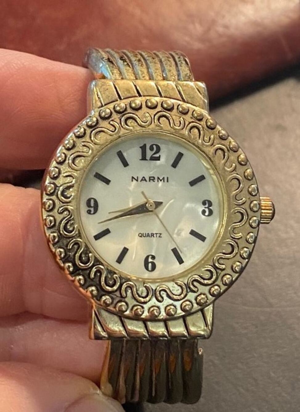 Women's 32mm Gold Tone Narmi Bangle Bracelet watch, MOP Face